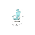 Elama Full Back Mesh Adjustable Office Chair with Headrest (Blue/White)