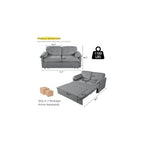 71.7" Convertible Pull Out Sofa Bed Queen Size, 3-in-1 Chenille Loveseat Sofa Couch with Storage, Sleeper Couch for Living Room, Bedroom, Apartment, Office, Small Spaces,Gray
