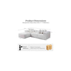 108 Inch Oversized Modular Sectional Sofa, L-Shaped Floor Couch with Extra Deep Seats, Modern Minimalist Upholstered Sofa, No Assembly Sofa Couch for Living Room, Bedroom, Apartment (Right-White)