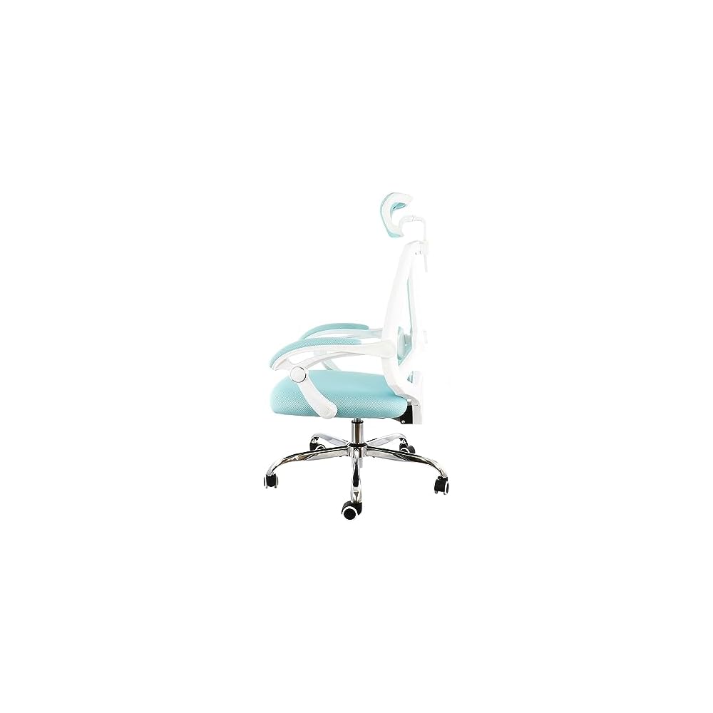 Elama Full Back Mesh Adjustable Office Chair with Headrest (Blue/White)