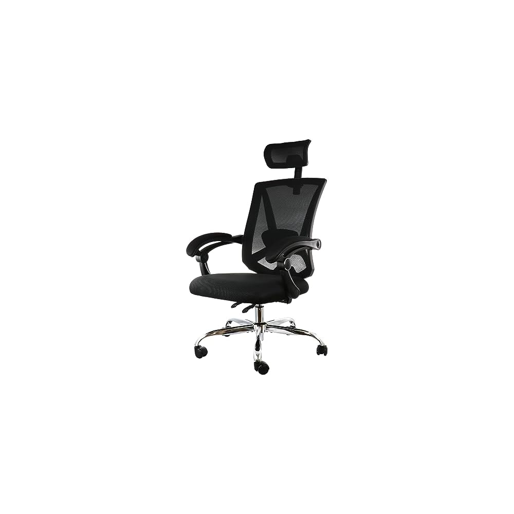 Elama Full Back Mesh Adjustable Office Chair with Headrest (Blue/White)
