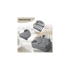 71.7" Convertible Pull Out Sofa Bed Queen Size, 3-in-1 Chenille Loveseat Sofa Couch with Storage, Sleeper Couch for Living Room, Bedroom, Apartment, Office, Small Spaces,Gray