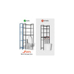 Kalrin 8-Tier Over The Toilet Storage with Side Rack, Over Toilet Storage Rack with Adjustable Shelf & Drain Basket, Freestanding Bathroom Organizer for Balcony, Laundry (Modern Grey)