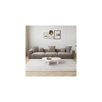 JACH 142" Sectional Couch Sofa with 5 Pillows, Corduroy Modular Sectional Couch, Cushion Covers Removable, Soft Sofas Couches for Living Room, Office, Apartment, Light Brown