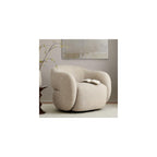 Modway Selby Textured Fabric Swivel Accent Chair with Curved Back in Mustard