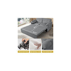 71.7" Convertible Pull Out Sofa Bed Queen Size, 3-in-1 Chenille Loveseat Sofa Couch with Storage, Sleeper Couch for Living Room, Bedroom, Apartment, Office, Small Spaces,Gray