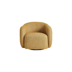 Modway Selby Textured Fabric Swivel Accent Chair with Curved Back in Mustard