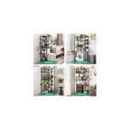 Kalrin 8-Tier Over The Toilet Storage with Side Rack, Over Toilet Storage Rack with Adjustable Shelf & Drain Basket, Freestanding Bathroom Organizer for Balcony, Laundry (Modern Grey)