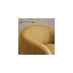 Modway Selby Textured Fabric Swivel Accent Chair with Curved Back in Mustard