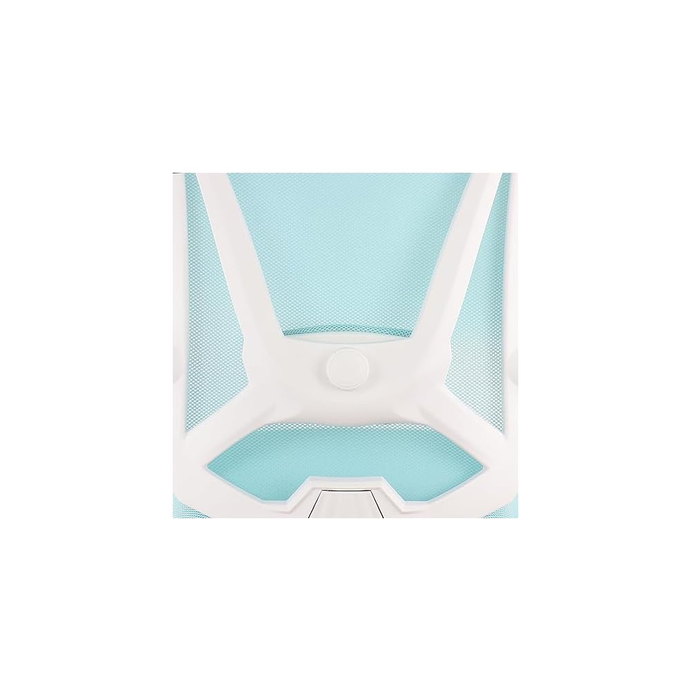 Elama Full Back Mesh Adjustable Office Chair with Headrest (Blue/White)