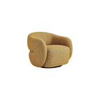 Modway Selby Textured Fabric Swivel Accent Chair with Curved Back in Mustard