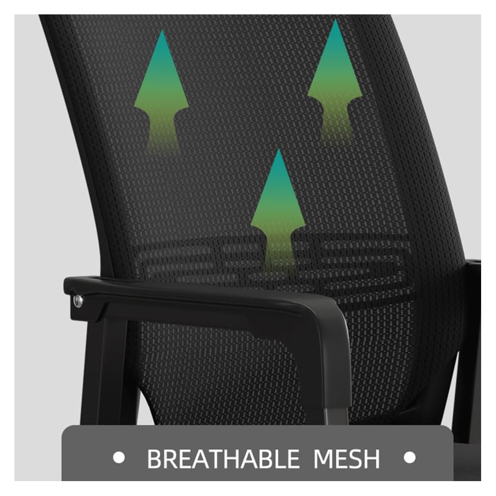Mlaea Living Room Computer Chair, Home Office Desk Chair with Arm Support, Back Mesh Meeting Chair(Size:51 * 51 * 98CM,Color:D)